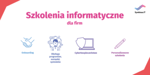 Infografika przedstawiająca zakres szkoleń IT